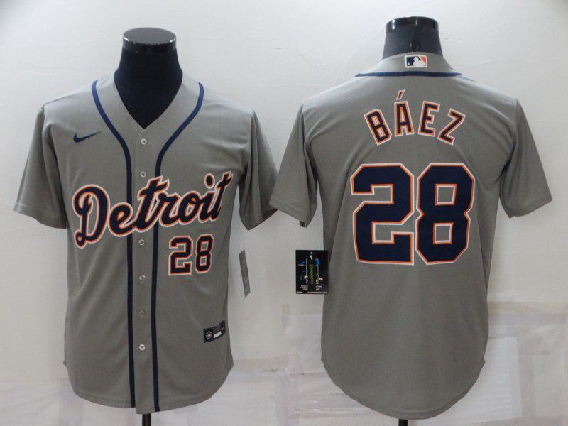 Men Detroit Tigers #28 Baez Grey Game Nike 2022 MLB Jersey->los angeles dodgers->MLB Jersey
